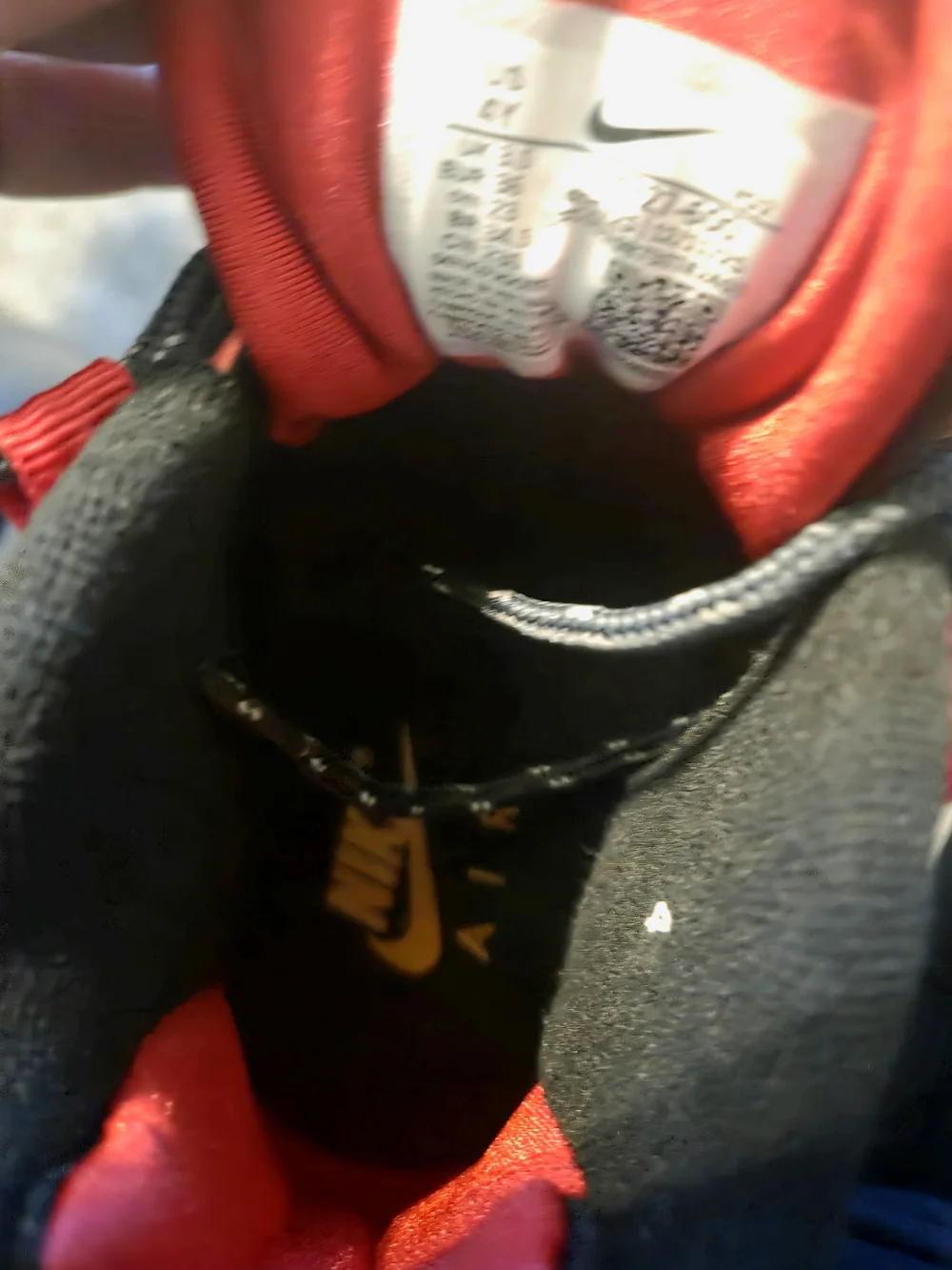 Nike Kids Red, White and Black Velcro Athletic Sneakers